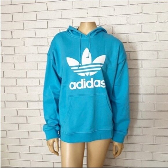 adidas Originals Tops - Adidas Originals Adicolor Hoodie Sky Blue NWT – Trefoil Logo, 3‑Stripes - M